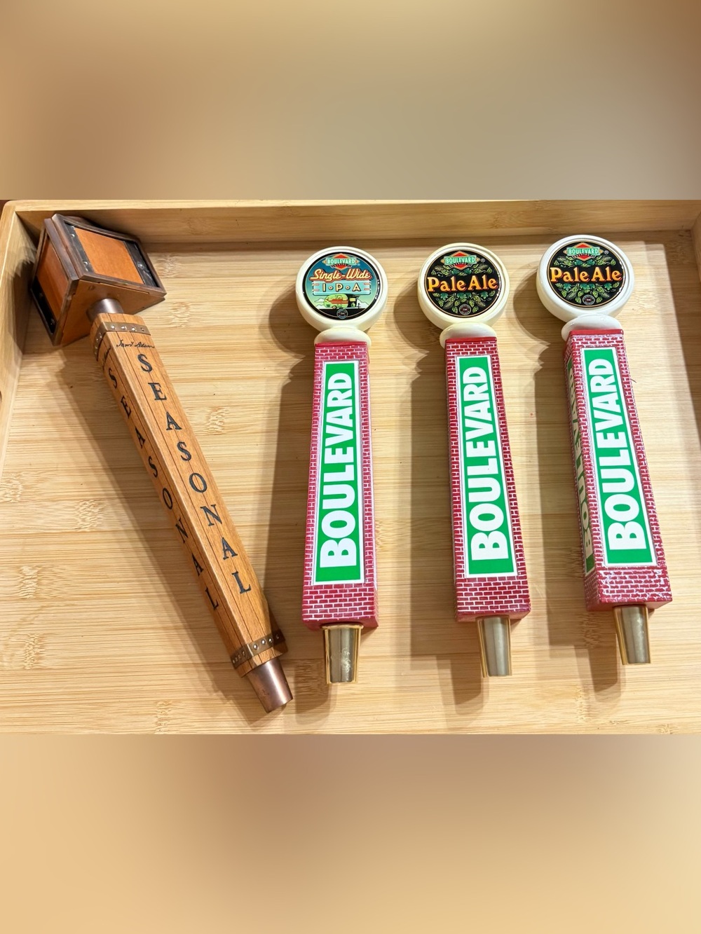 Beer Tap Handle Lot of 4 - Sam Adams, Boulevard Brewing Co Breweriana